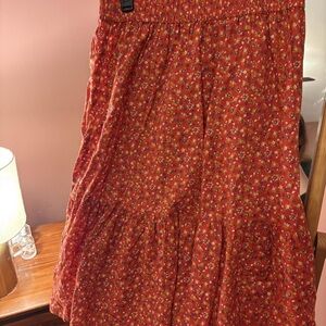 Madewell Red Floral Midi Dress